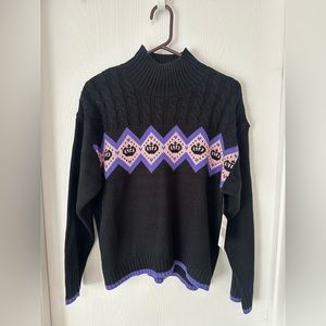 Juicy By Juicy Couture Sweater Mock Neck Long Sleeve Sweatshirt Black Purple XL